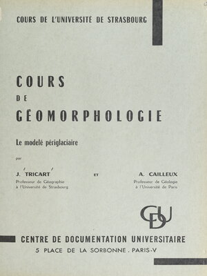 cover image of Cours de géomorphologie